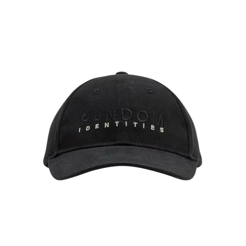 Random Identities Sponsored Strapback Baseball Hat Black - One size