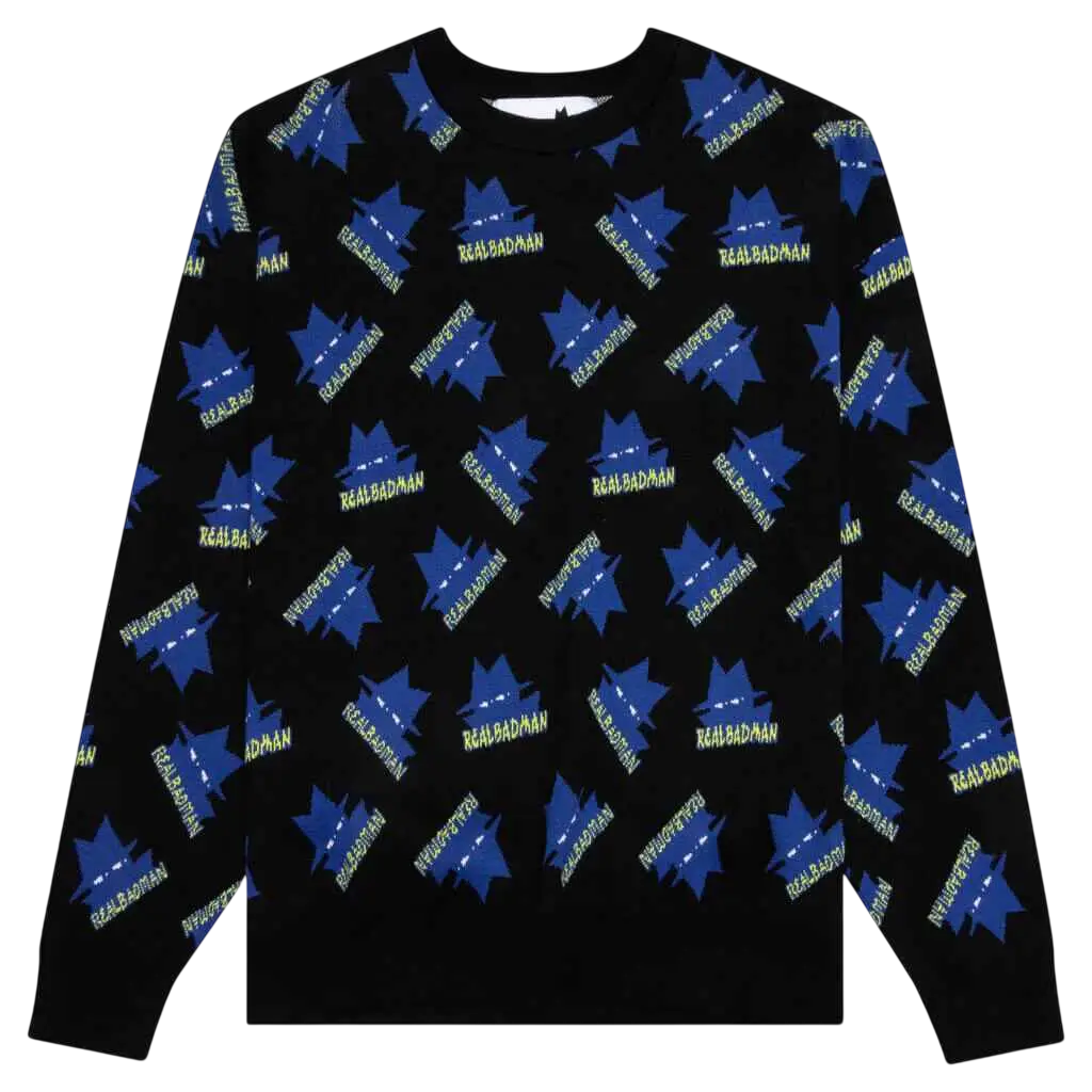 Real Bad Man Rather Large Sweater Black - M