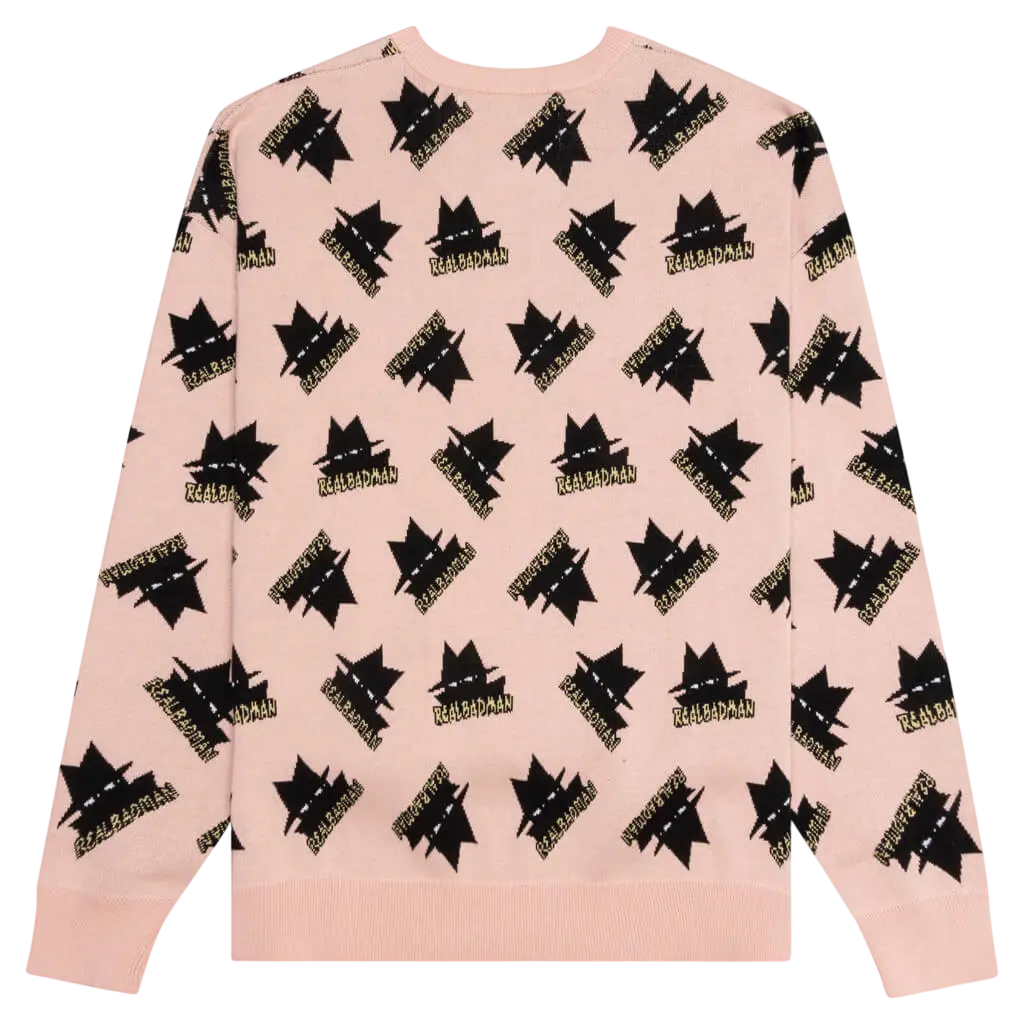 Real Bad Man Rather Large Sweater Pink - M
