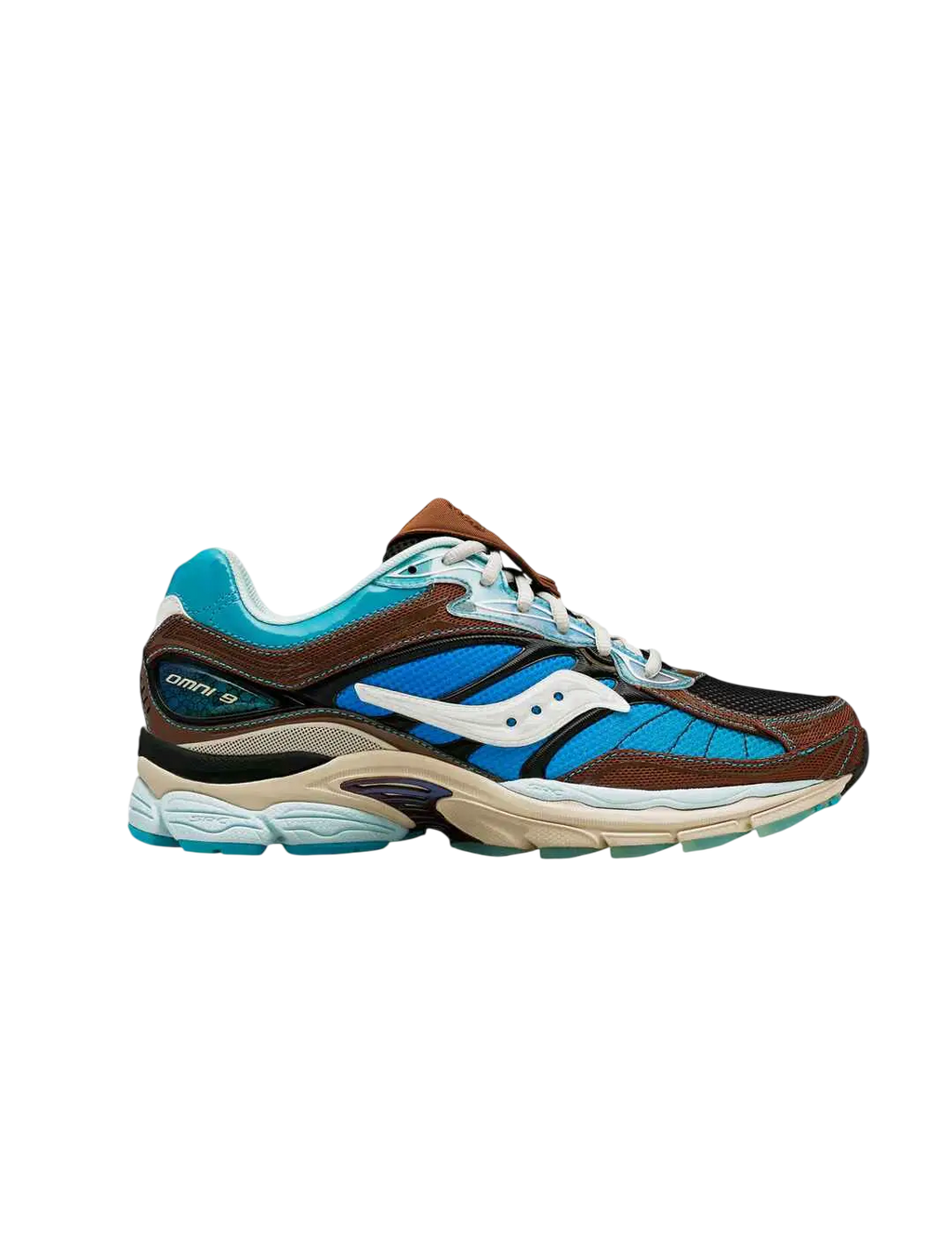 Saucony x Foot Patrol Progrid Omni 9 Blue/Brown - 10 - Shoes
