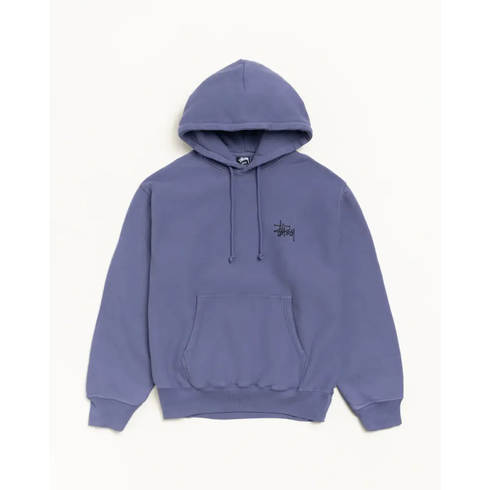 Stussy Basic Hoodie Pigment Died Grape - M - Hoodies