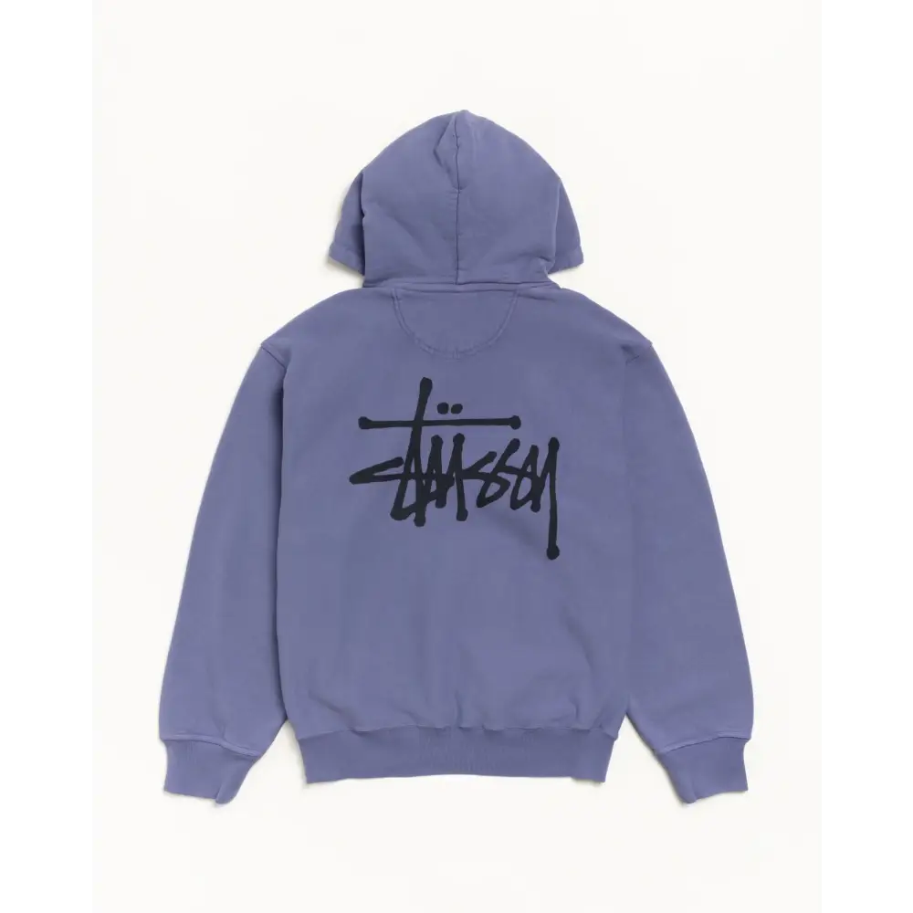 Stussy Basic Hoodie Pigment Died Grape - M - Hoodies