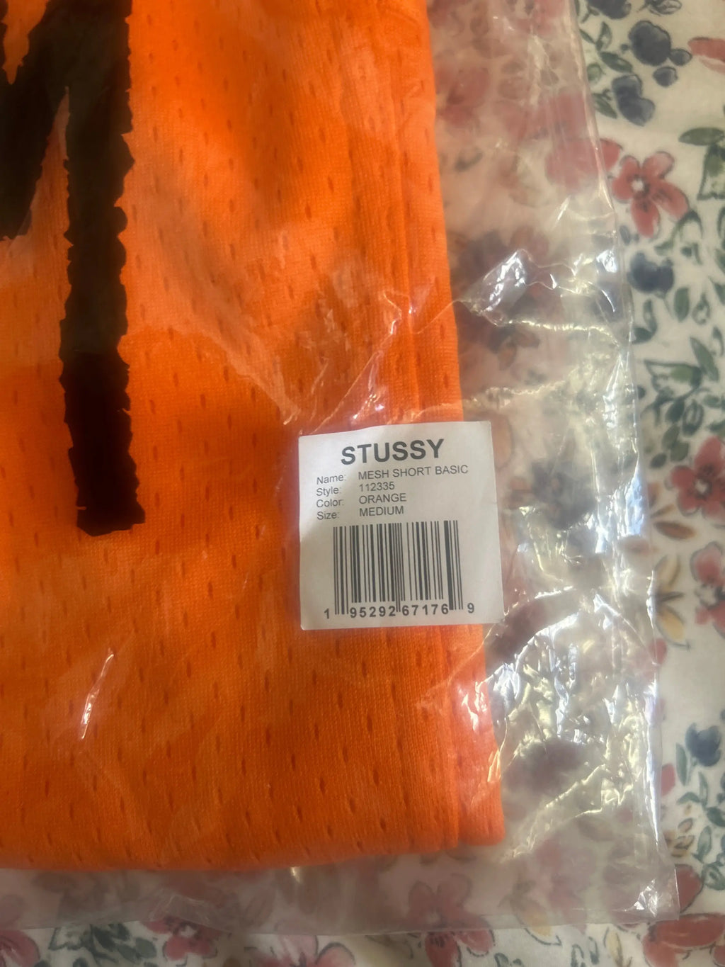 Stussy Basic Mesh Shorts Orange Medium
