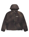 Stussy Beach Shell Wave Dye Zip Up Hoodie Black - M