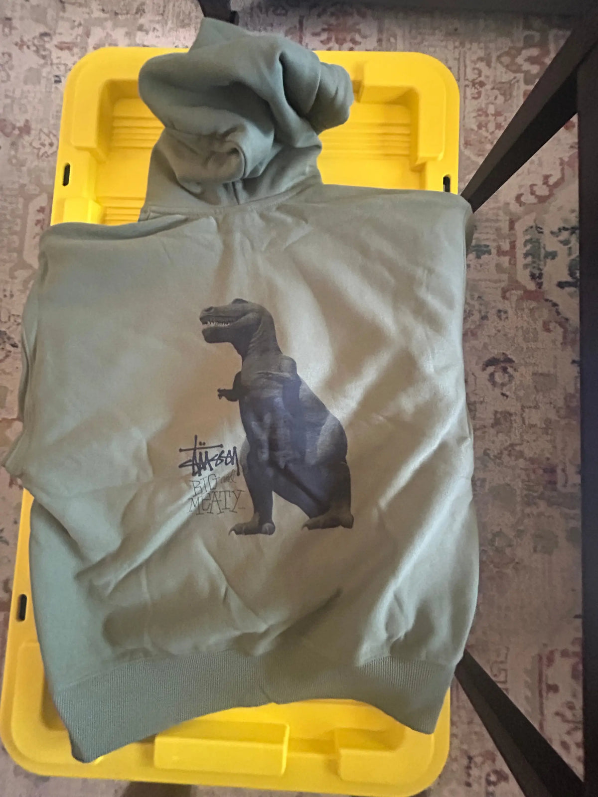 Stussy Big and Meaty Zip Up Hoodie Olive Large