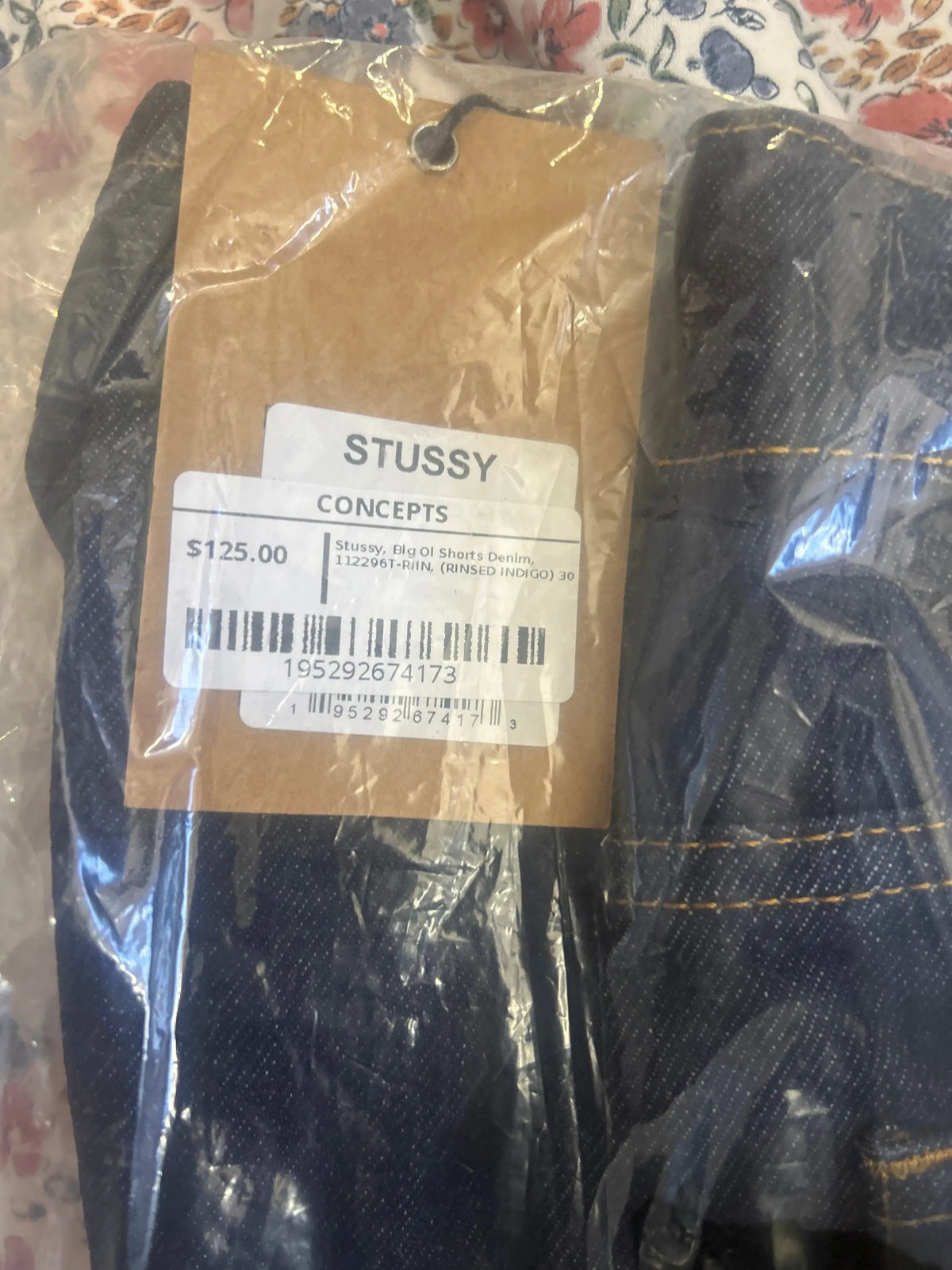 Stussy Big Ol Shorts Denim Rinsed Indigo 30"