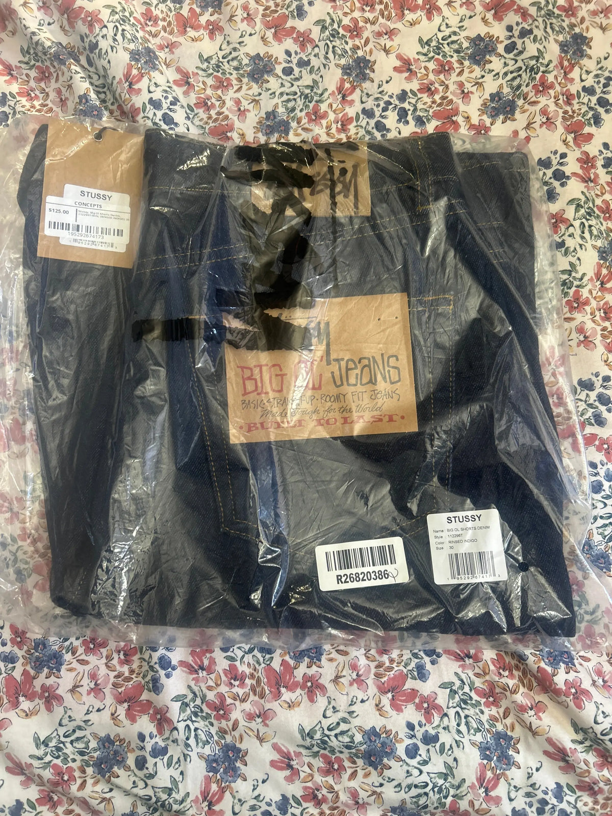 Stussy Big Ol Shorts Denim Rinsed Indigo 30"