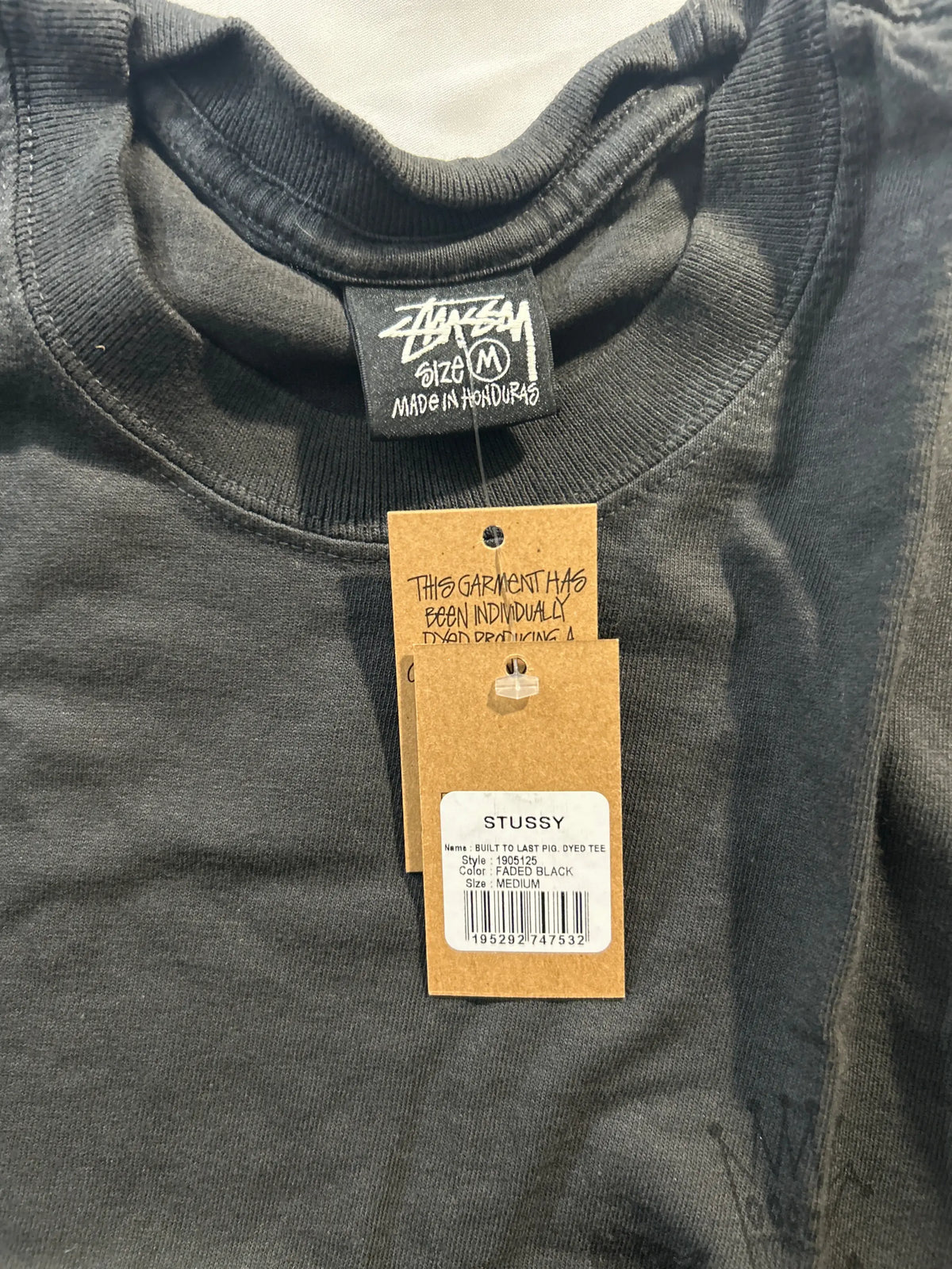 Stussy Built to Last Pigment Dyed Tee Faded Black Medium