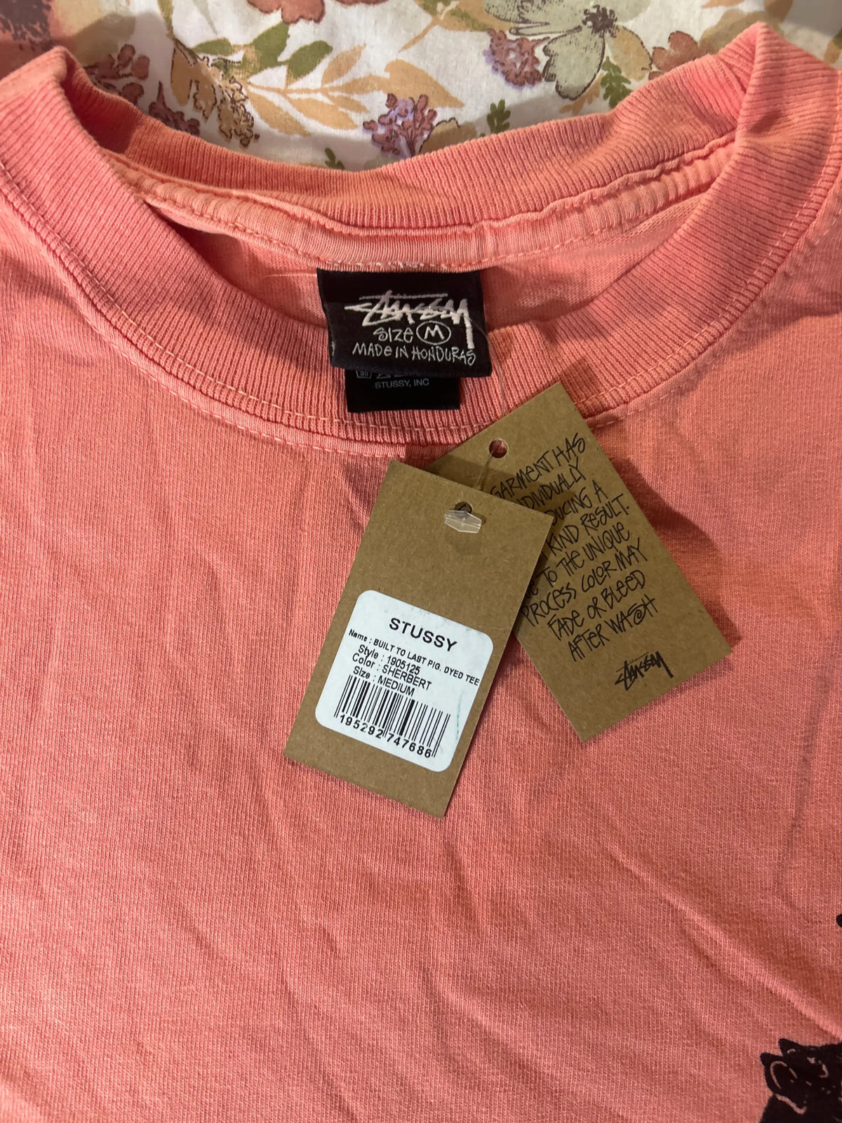 Stussy Built to Last Pigment Dyed Tee Sherbet Medium