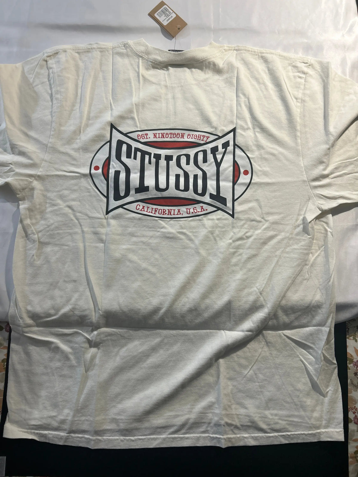 Stussy Champion Oval Pigment Dyed Tee Natural Medium Large