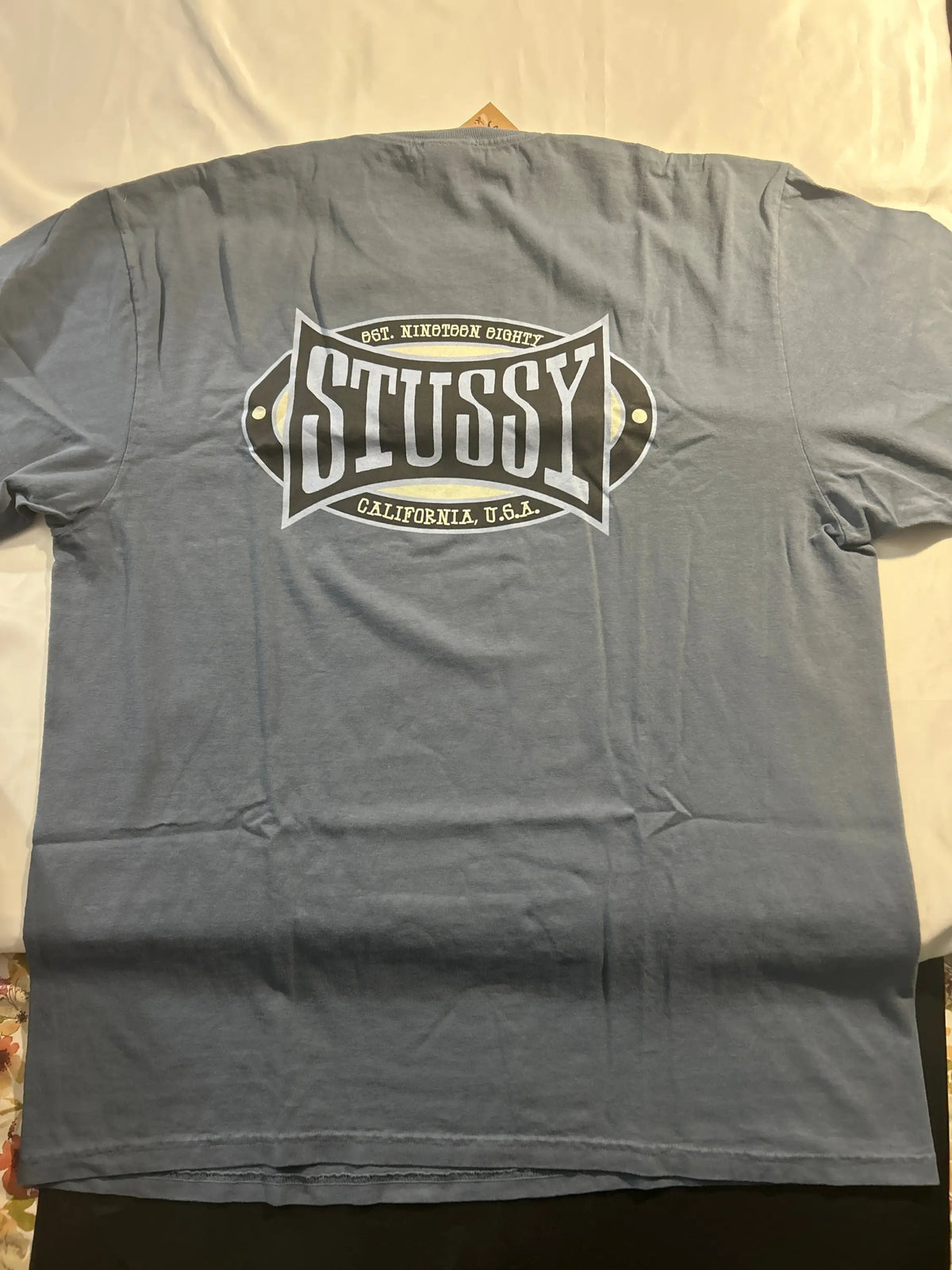 Stussy Champion Oval Pigment Dyed Tee Navy Large