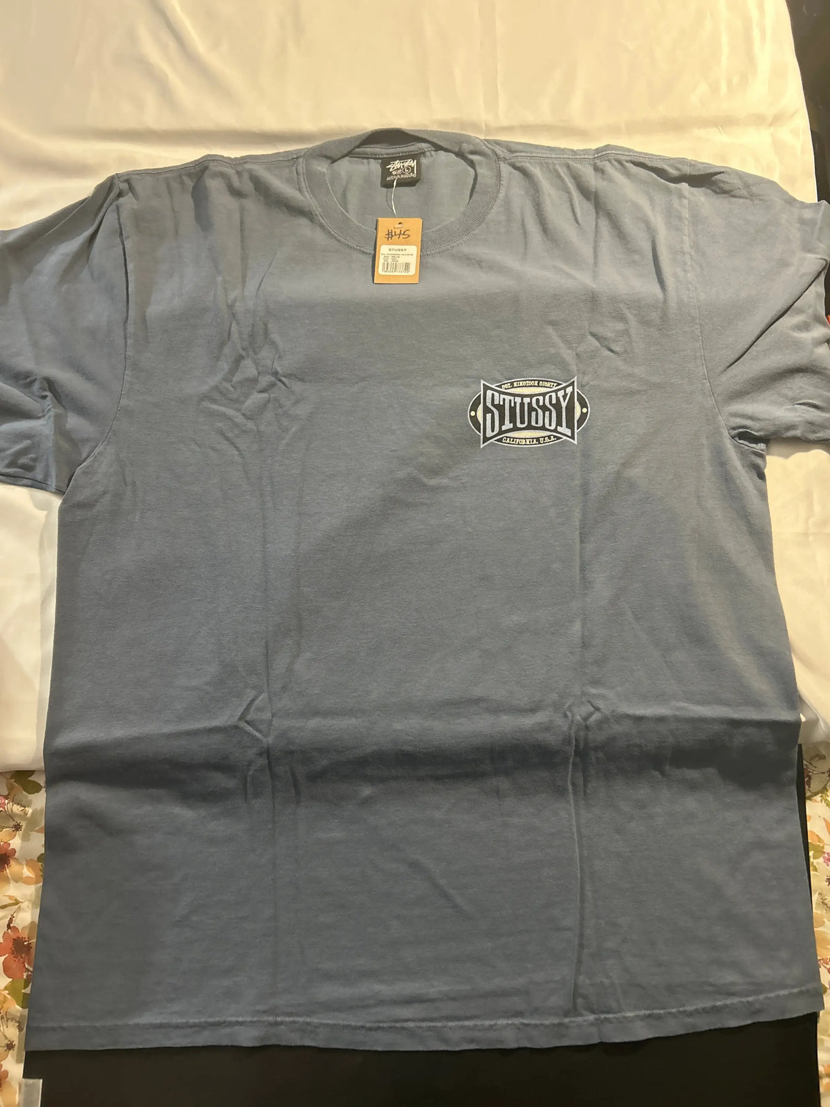 Stussy Champion Oval Pigment Dyed Tee Navy Large