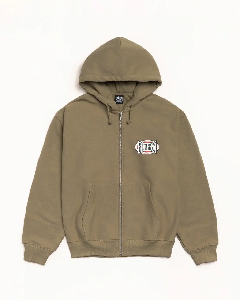 Stussy Champion Oval Zip Hoodie Army - Medium - Hoodies