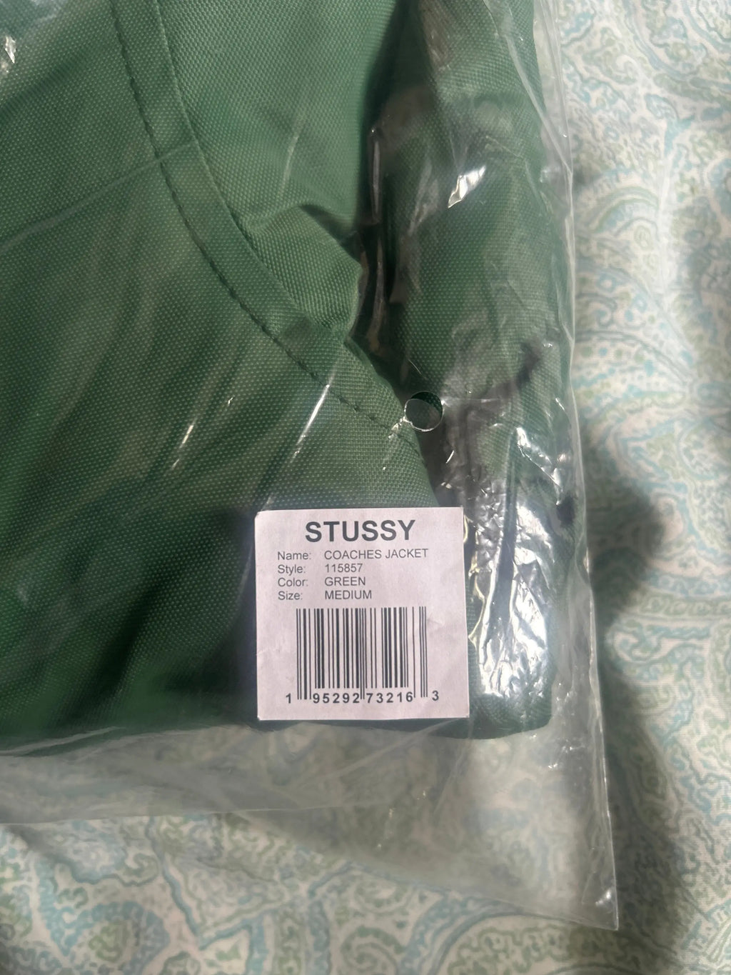 Stussy Coaches Jacket Green Medium