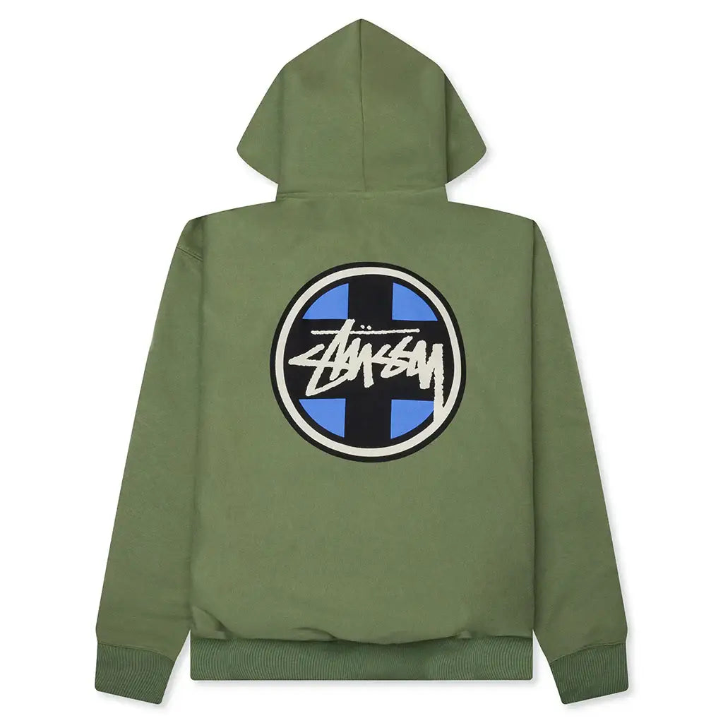 Stussy Cross Dot Hoodie Olive - Hoodies