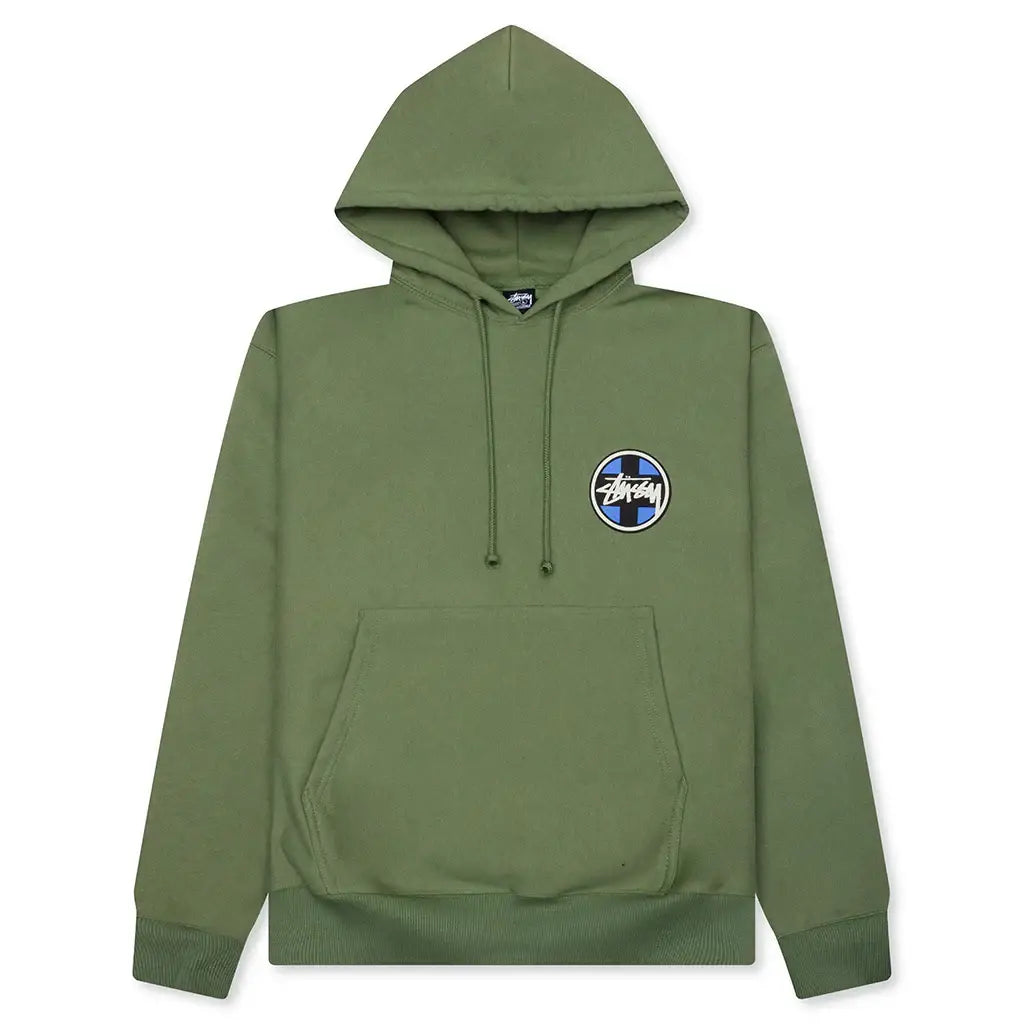 Stussy Cross Dot Hoodie Olive - Hoodies