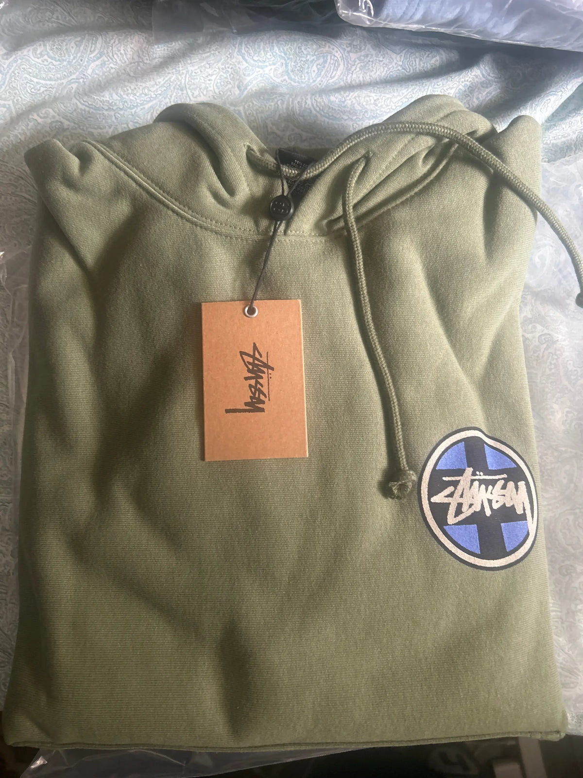 Stussy Cross Dot Hoodie Olive Large