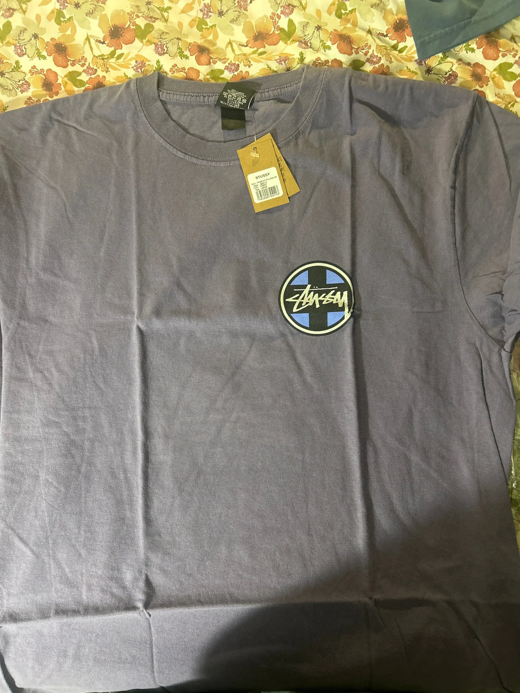 Stussy Cross Dot Pigment Dyed Tee Grape Large