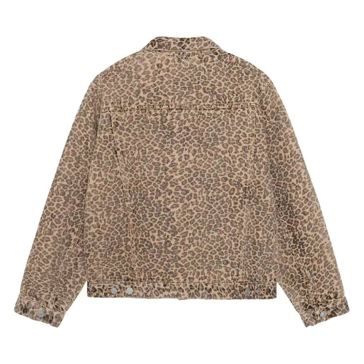 Stussy Denim Trucker Jacket Leopard - Jackets