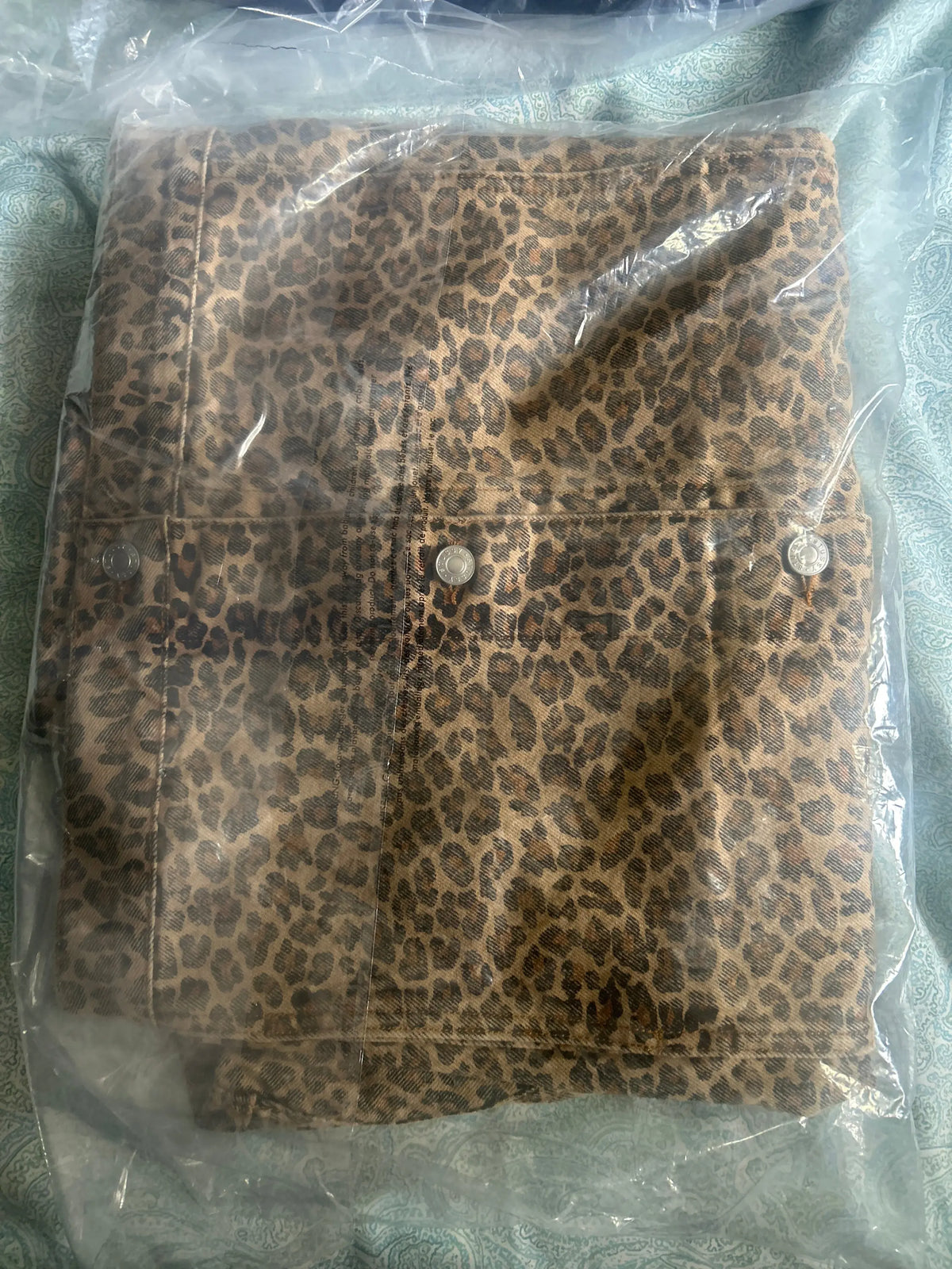 Stussy Denim Trucker Jacket Leopard Large