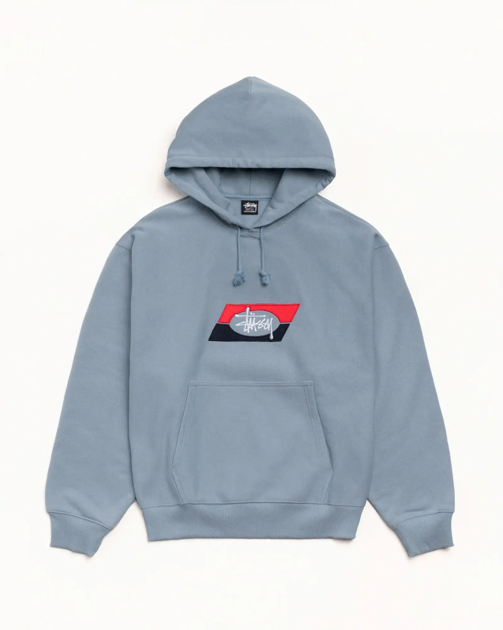 Stussy Double Stripe Embroidered Pullover Hoodie Slate - M