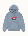 Stussy Double Stripe Embroidered Pullover Hoodie Slate - M