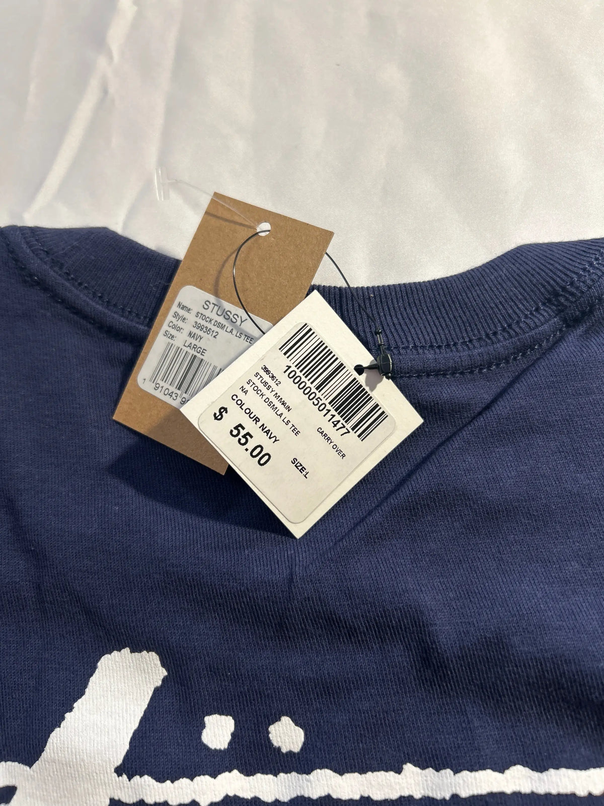 Stussy Dover Street Market LA Long Sleeve Tee Navy Large