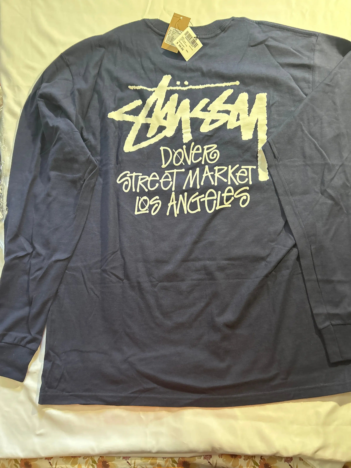 Stussy Dover Street Market LA Long Sleeve Tee Navy Large