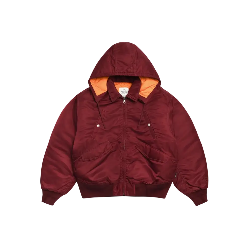 Stussy Flight Bomber Burgundy - L