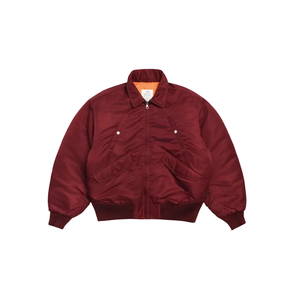 Stussy Flight Bomber Burgundy - L