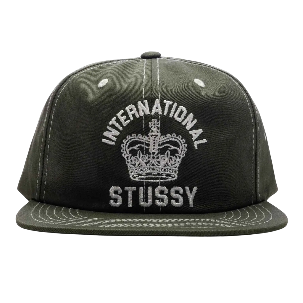 Stussy International Crown Strapback Hat Dark Olive - One size