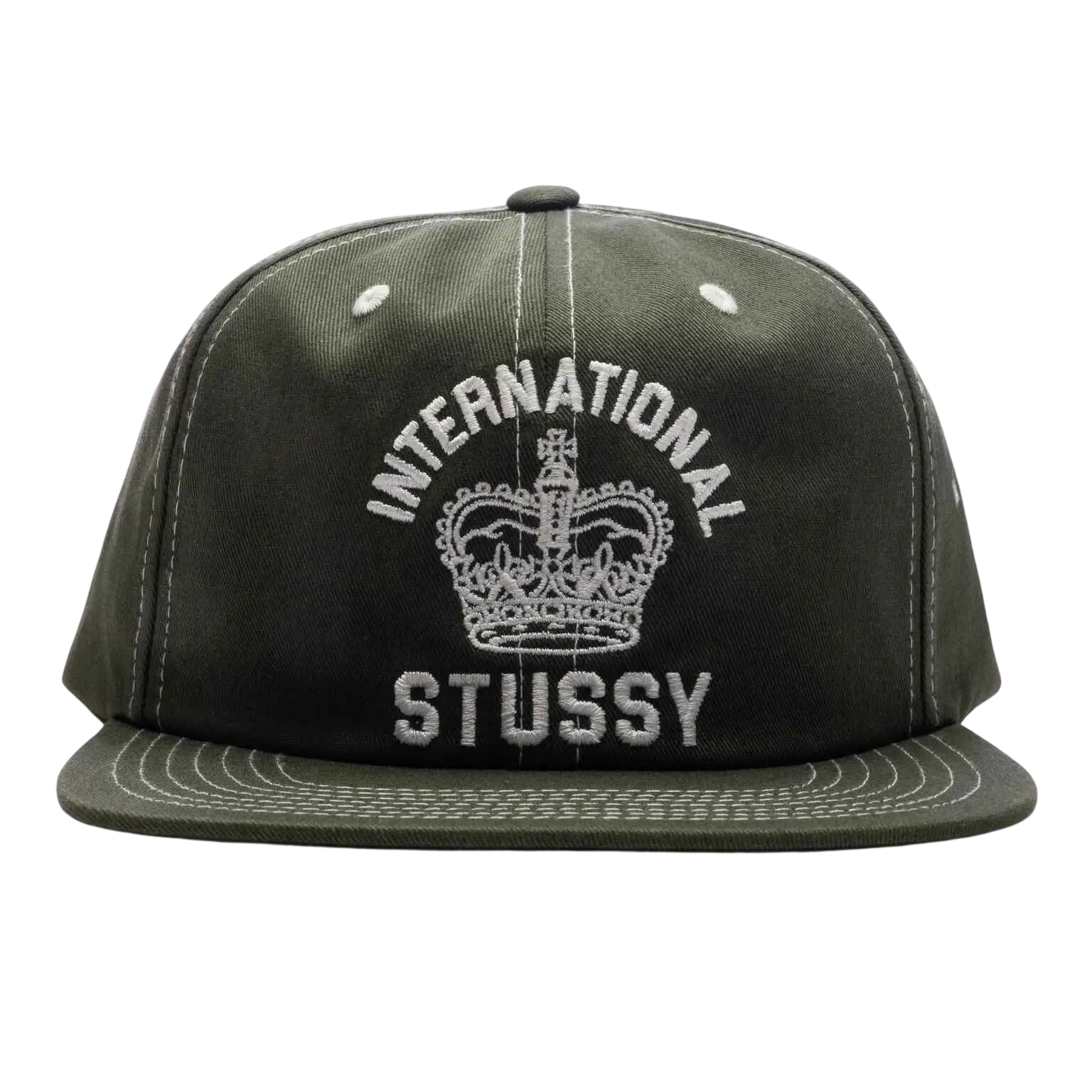 Stussy International Crown Strapback Hat Dark Olive - One size
