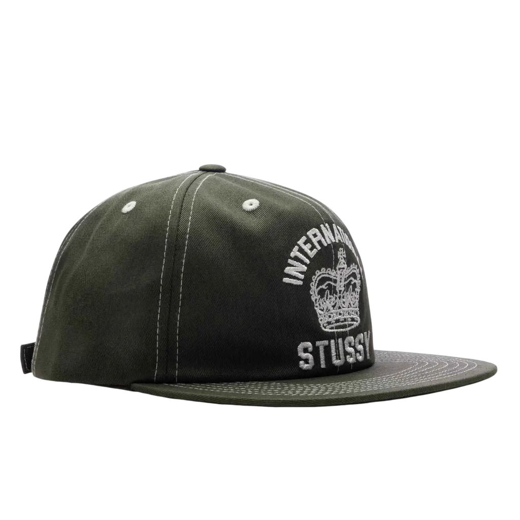 Stussy International Crown Strapback Hat Dark Olive - One size