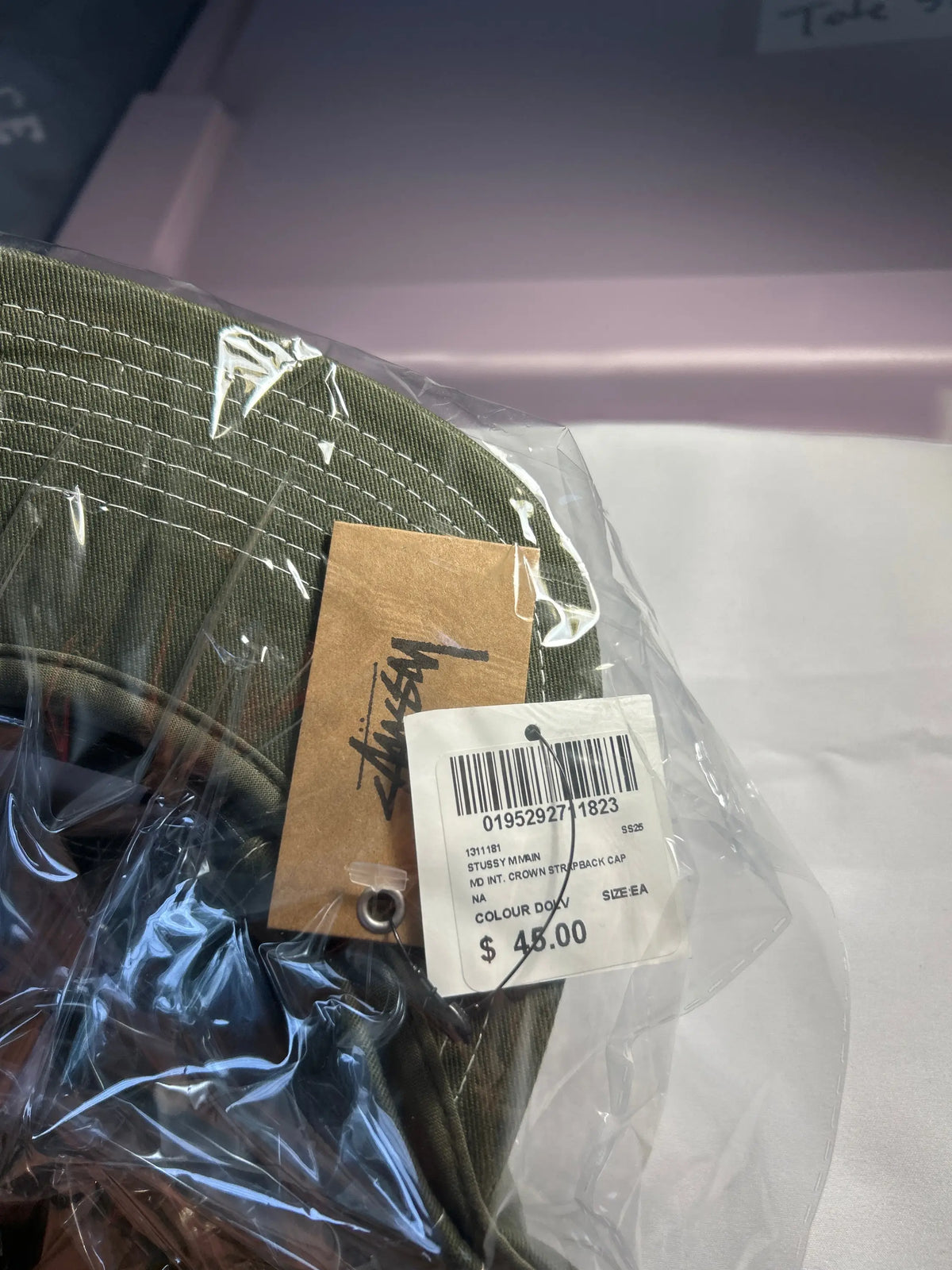 Stussy International Crown Strapback Hat Dark Olive