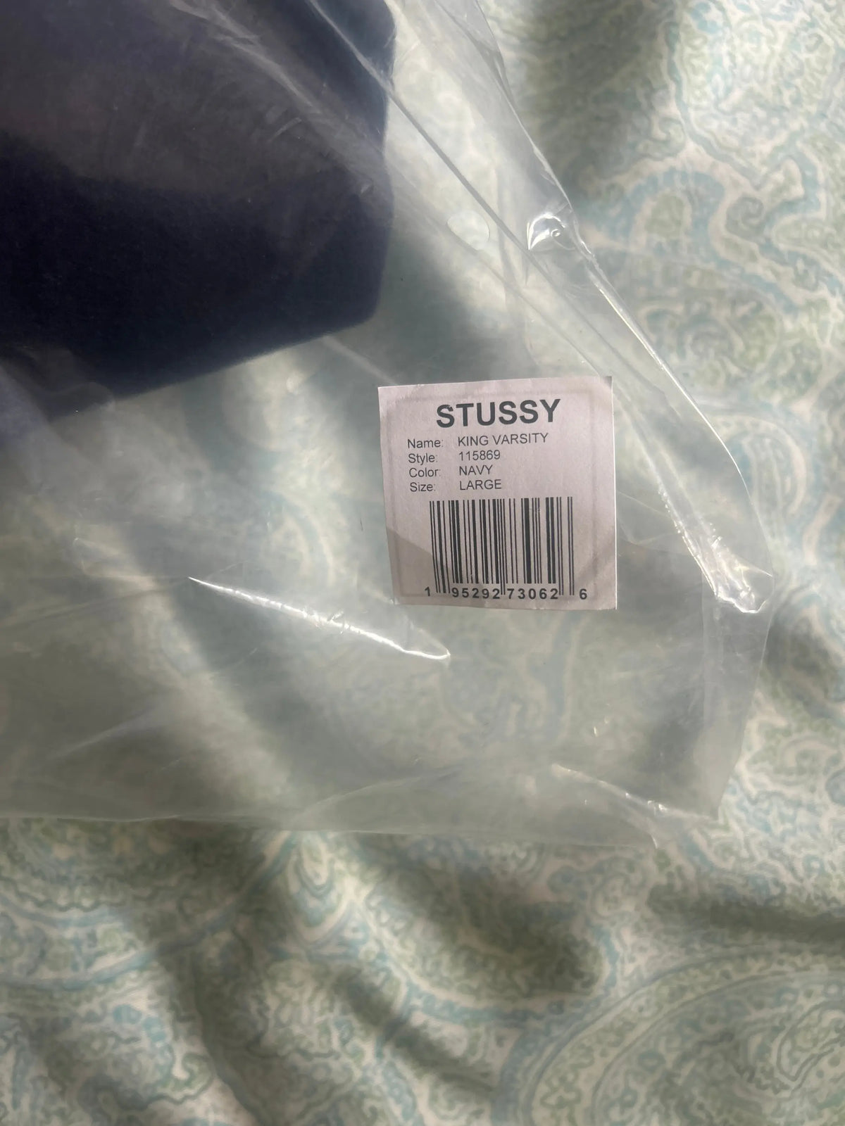 Stussy King Varsity Jacket Navy Large