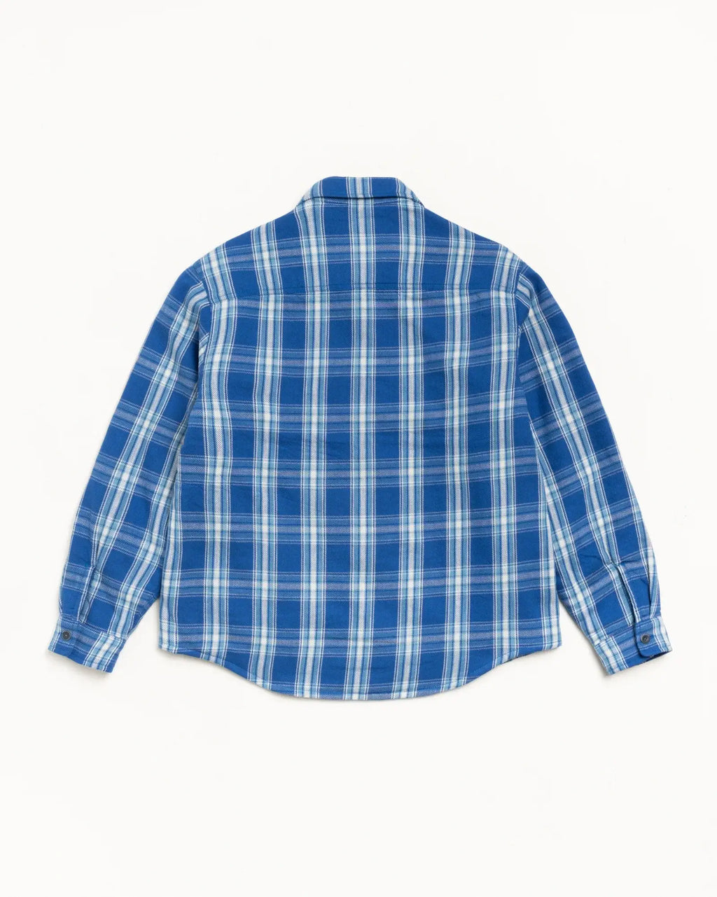 Stussy Lau Plaid Shirt Jacket Blue - M - Shirts