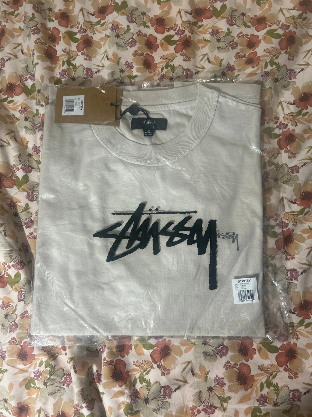 Stussy Lazy Pigment Dyed Tee Bone Medium