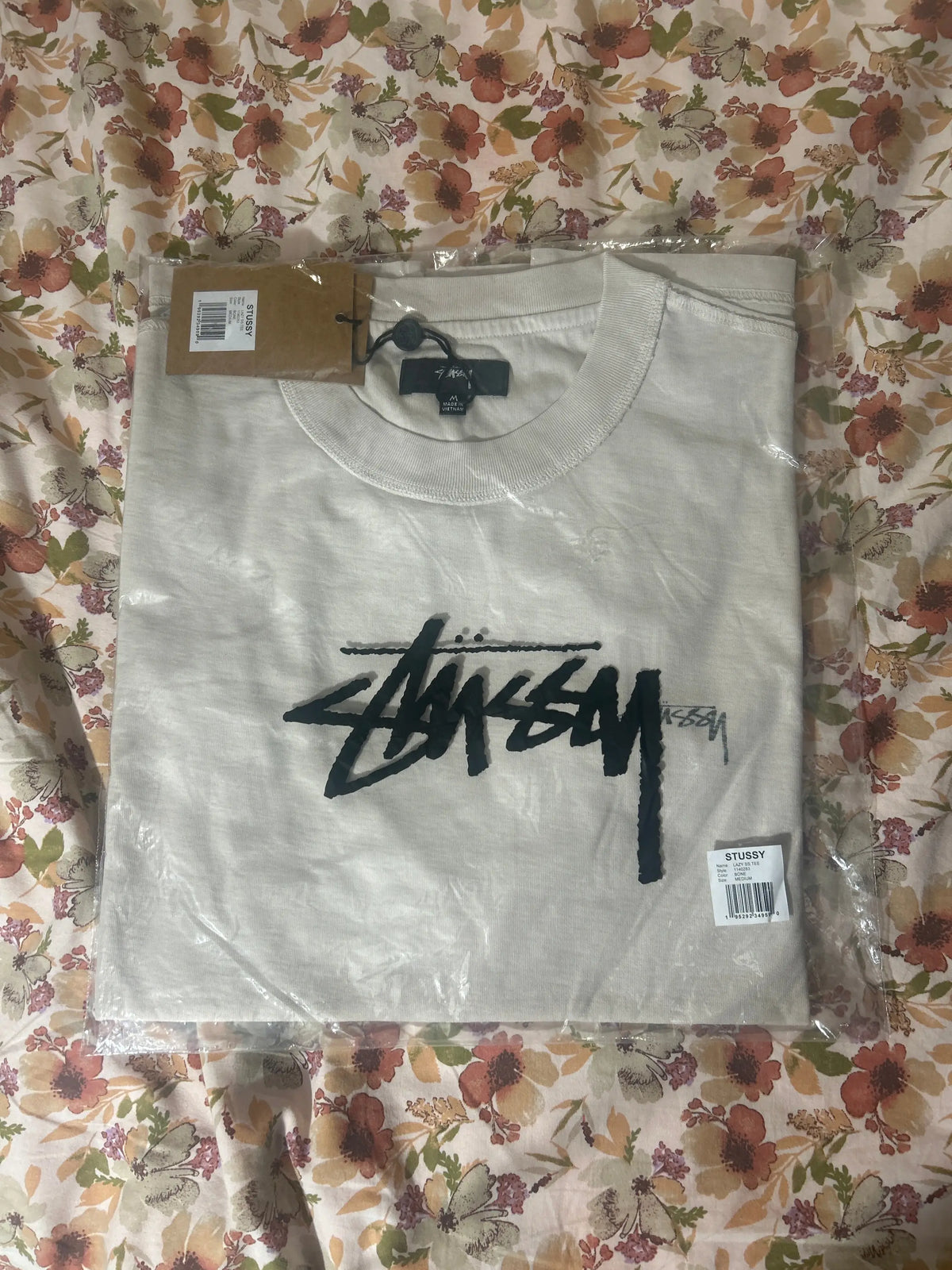 Stussy Lazy Pigment Dyed Tee Bone Medium