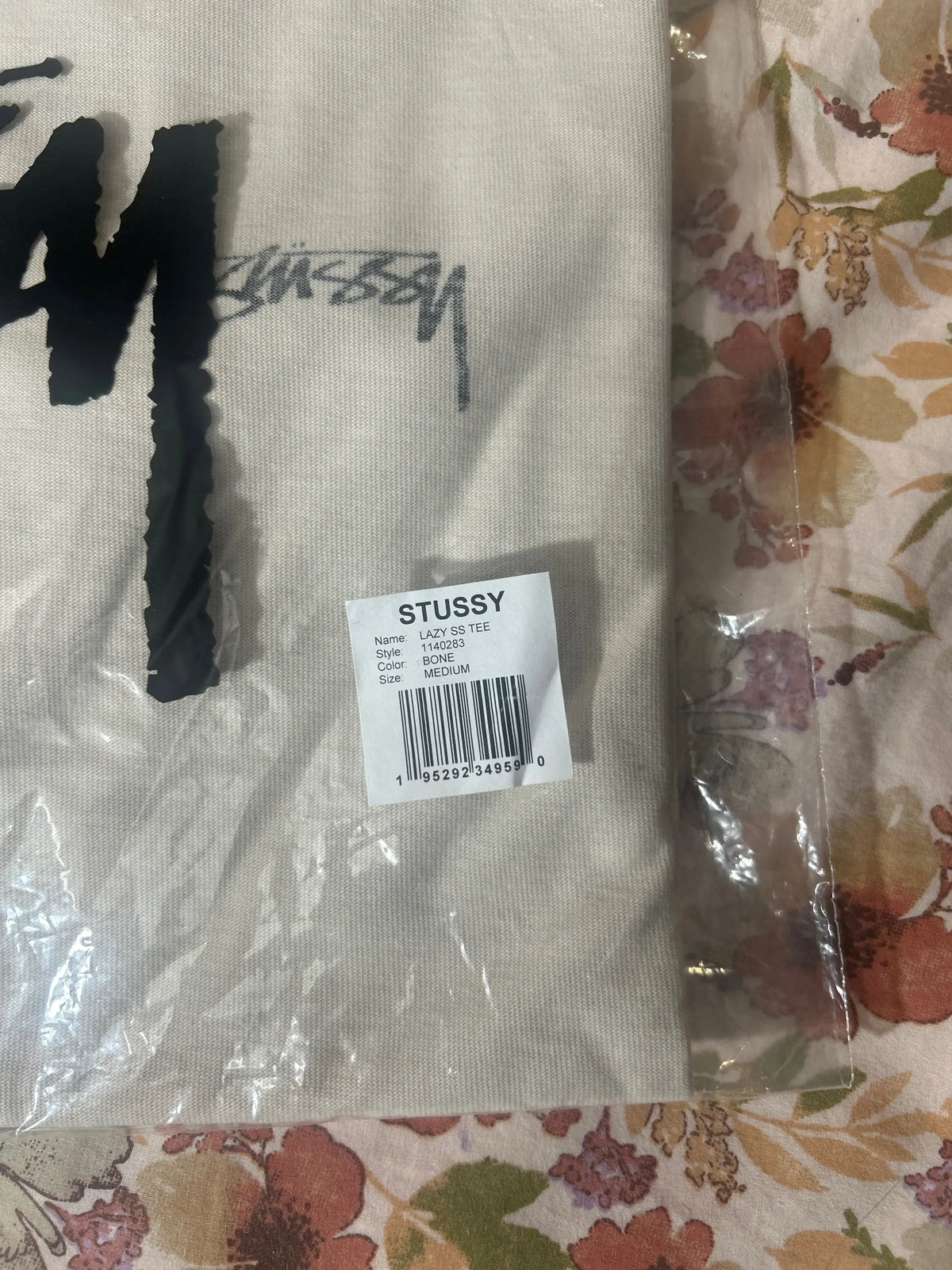 Stussy Lazy Pigment Dyed Tee Bone Medium