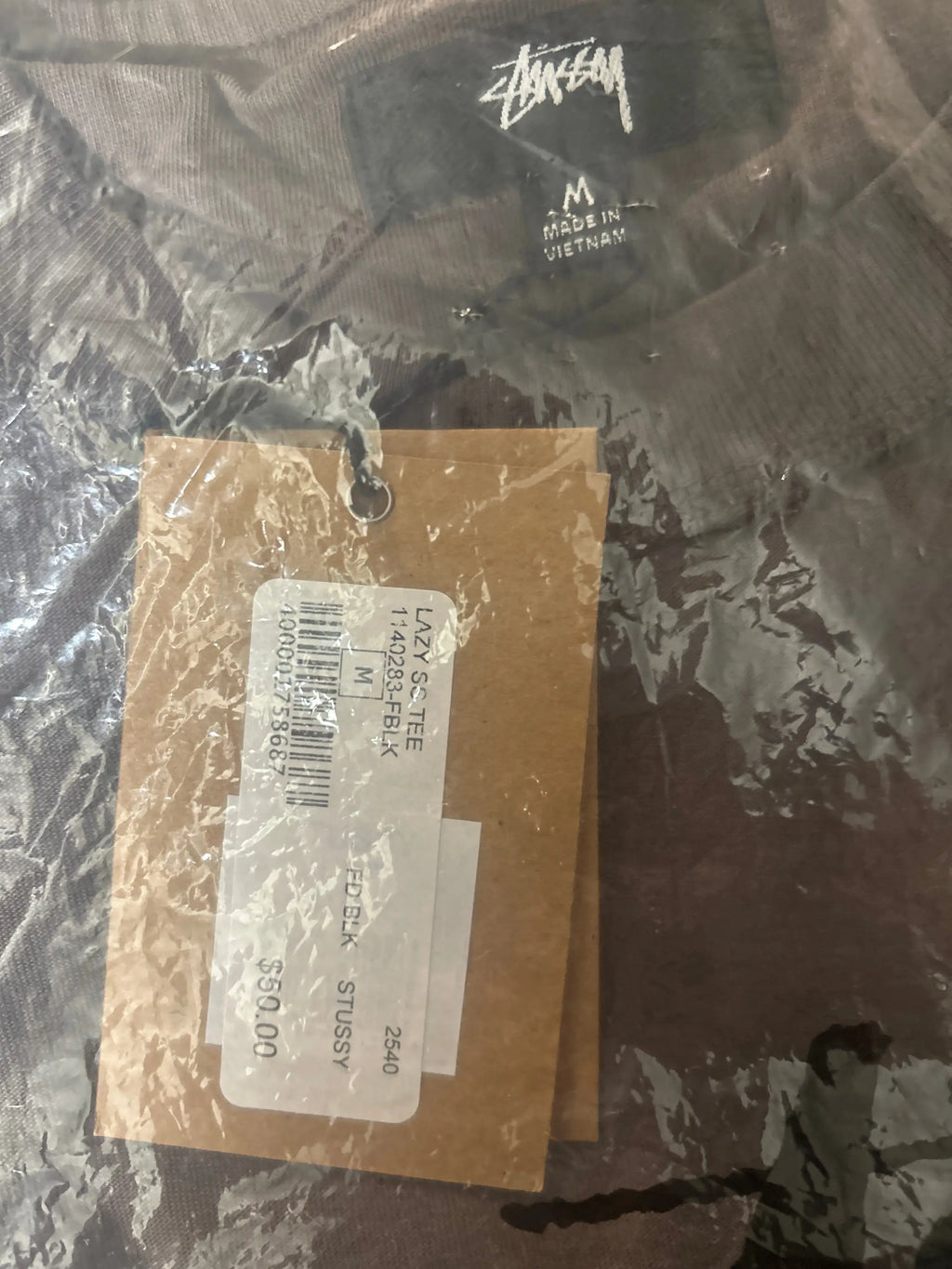 Stussy Lazy Pigment Dyed Tee Faded Black Medium