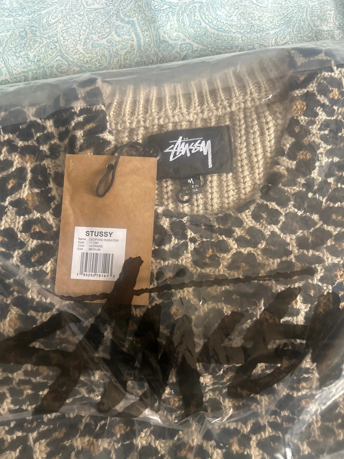 Stussy Leopard Sweater Medium