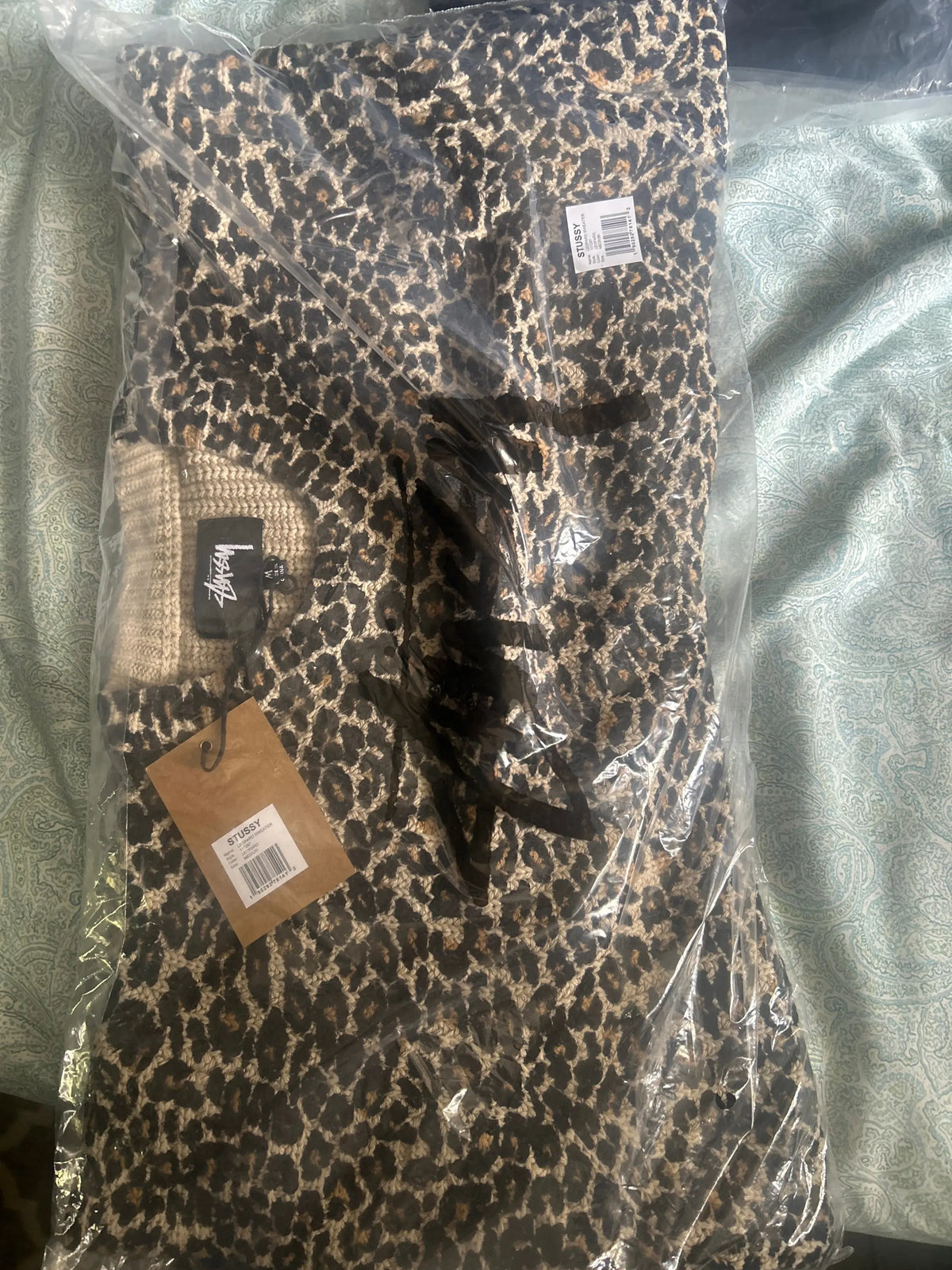 Stussy Leopard Sweater Medium