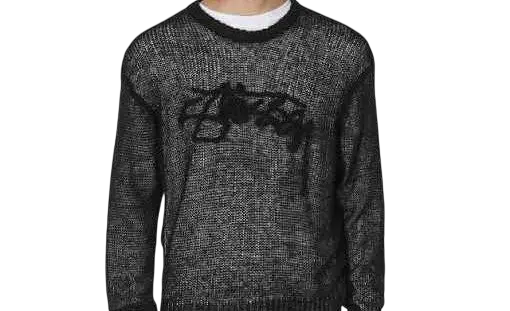 Stussy Loose Knit Cable Cross Sweater - L