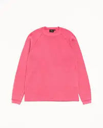 Stussy Mantra Raglan Thermal Pink - Crewnecks