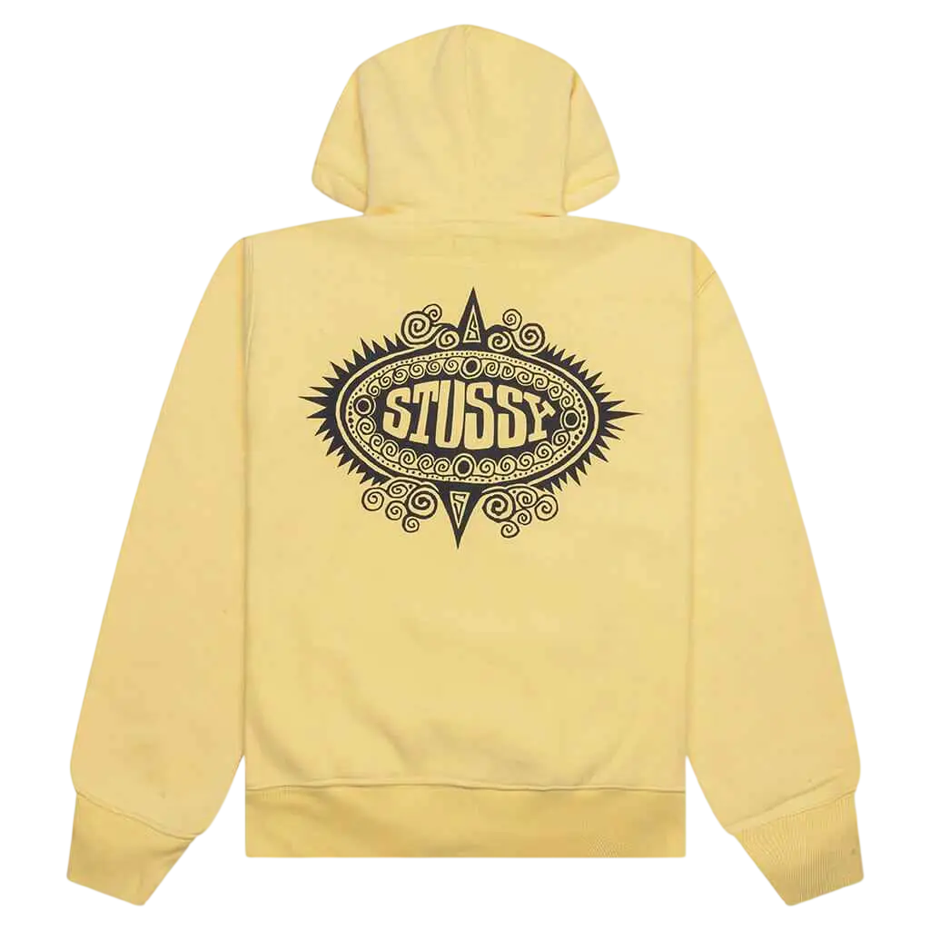Stussy Mantra Zip Up Hoodie Yellow - M