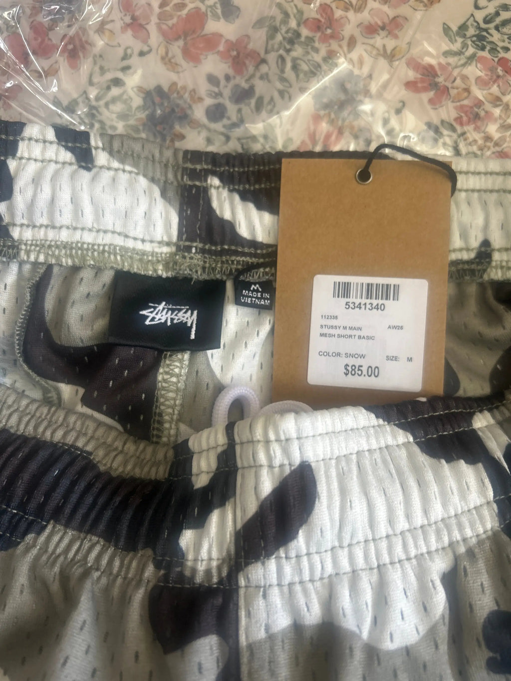 Stussy Mesh Shorts Snow Camo Medium