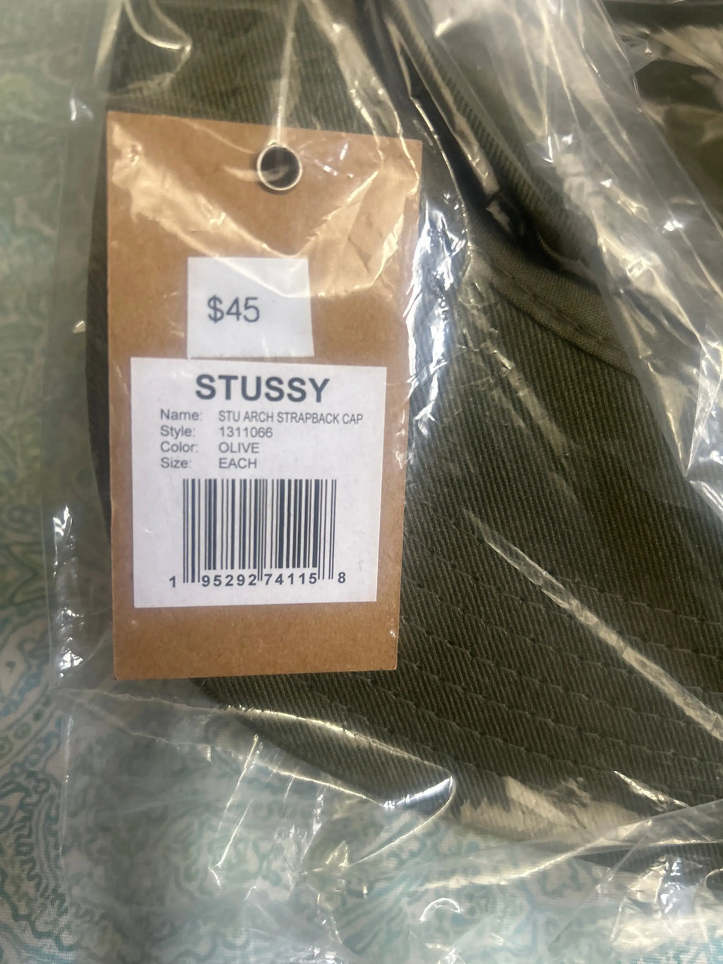 Stussy Mid Depth Arch Strapback Hat Olive