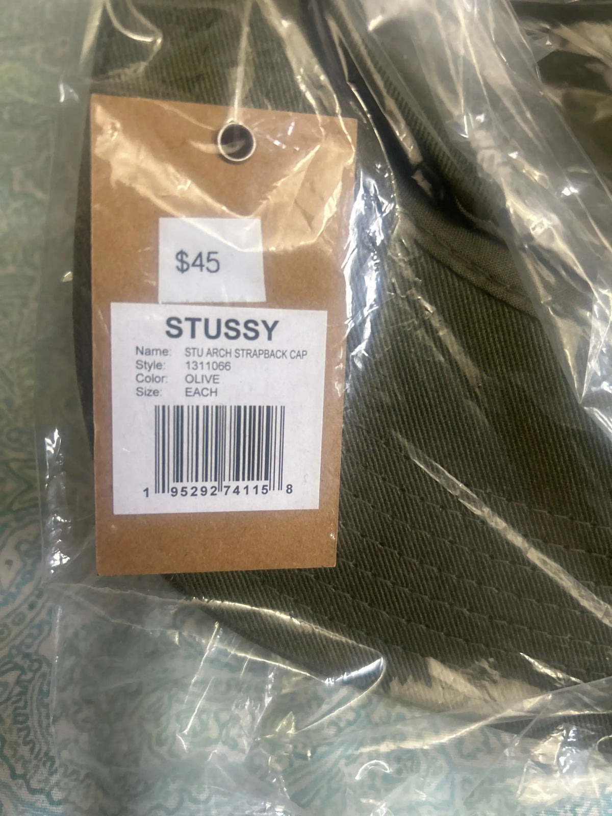 Stussy Mid Depth Arch Strapback Hat Olive