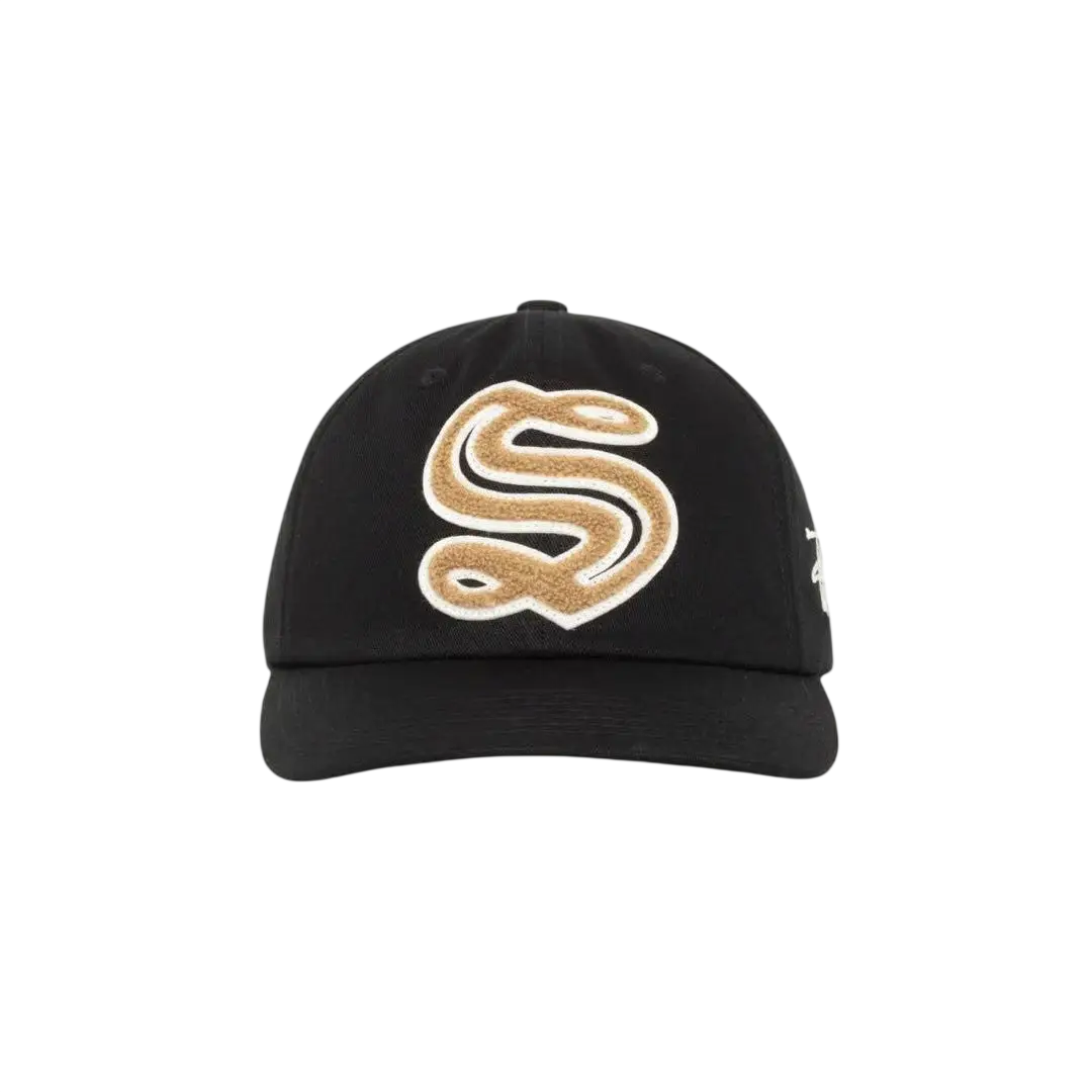 Stussy Mid Depth Gothic Chenille S Snapback Black - One size