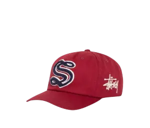 Stussy Mid Depth Gothic Chenille S Snapback Wine - One size